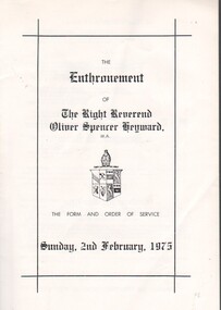 Programme - Reverend Oliver Spencer Heyward