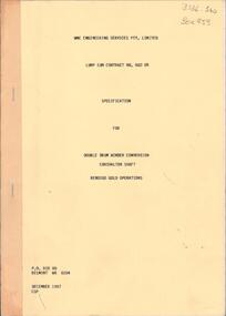 Document - Kangaroo Flat Gold Mine Collection: WMC Engineering Specification for Double Drum Winder Conversion, Bendigo Gold, WMC Engineering, December 1987