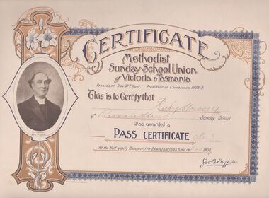 Certificate - Sunday School Certificate