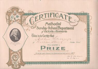 Certificate - Sunday School Certificate