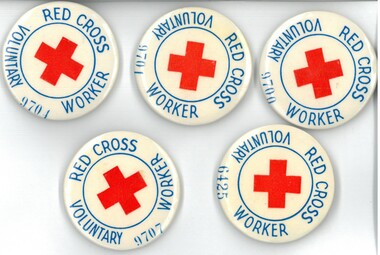 Badge - Red Cross Voluntary Worker Badge numbered - 5 off
