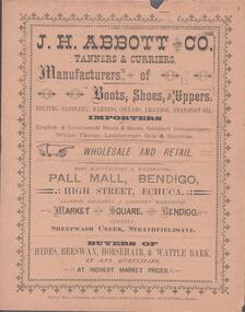 Ephemera - Advertising flyer for J.H. Abbott & Co., Pall Mall, Bendigo