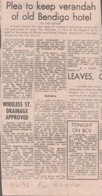 Newspaper - Bendigo Advertiser article