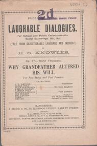 Booklet - Comic play script, S. Knowles