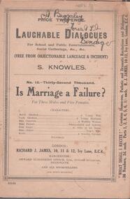 Booklet - Comic play, S. Knowles