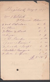 Ephemera - Mrs. A Waldock invoices