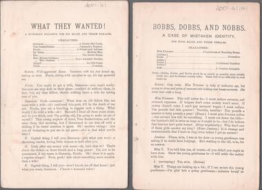 Booklet - Comic plays, S. Knowles