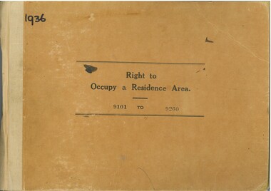 Administrative record - Right to Occupy Certificates, 1936