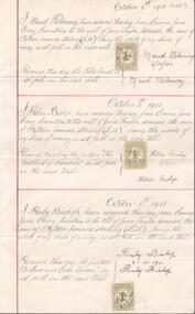 Document - Distribution of funds by Executor, 6th October, 1911