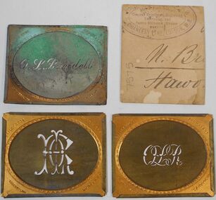 Plaque - Three Brass Engraved Stencils