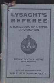 Book - "LYSAGHT'S REFEREE"