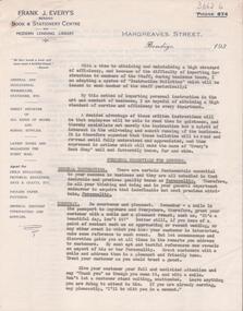 Letter - Frank J. Every letter to employees, no date given