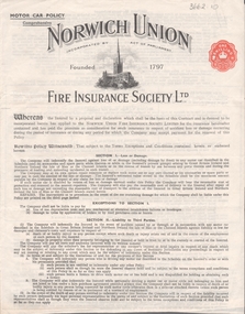 Document - Norwich Union Insurance Policy, 8th July 1950