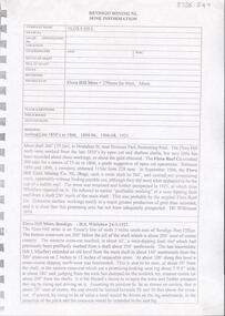 Document - Kangaroo Flat Gold Mine Collection: Flora Hill Mine Report, 6th November 1985