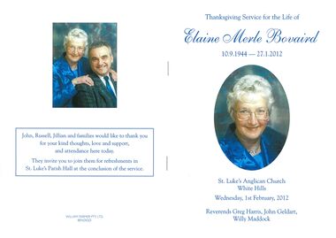 Booklet - Elaine Merle Bovaird