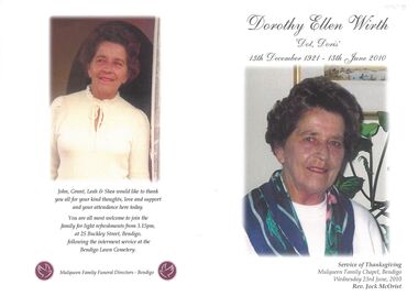 Booklet - Dorothy Elen Wirth