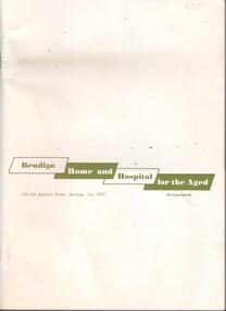 Booklet - Home and Hospital for the Aged