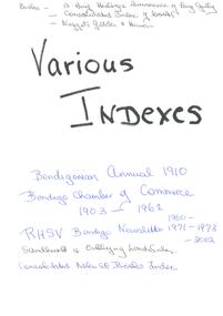 Article - Various Indexes