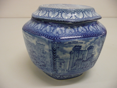 Domestic object - BLUE CHINA TEA CADDY, 1929