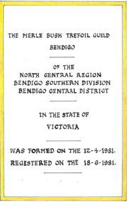 Certificate - Merle Bush Trefoil Guild