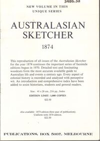 Newspaper - Australasian Sketcher, Australian Sketcher, 1874