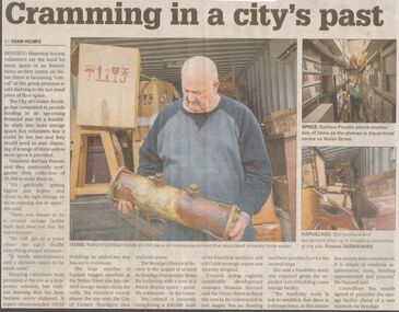 Newspaper - Cramming in a City's Past, Bendigo Advertiser, Sept 26 2018