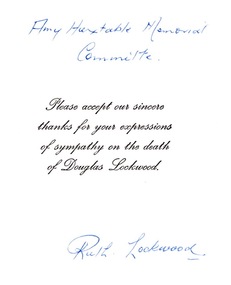 Document - Amy Huxtable Memorial Committee - Reports from Meeting, 1981