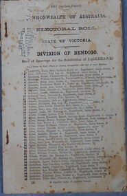 Administrative record - Electoral Roll, 1915