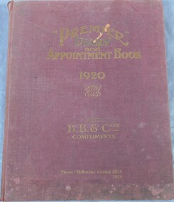 Administrative record - Diary and Appointment Book 1920