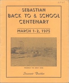 Booklet - Sebastian Back to & School Centenary March 1-2, 1975, Souvenir Booklet