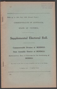 Administrative record - Electoral Roll, 1915