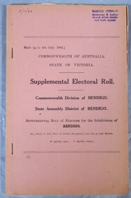 Administrative record - Electoral Roll, 1915