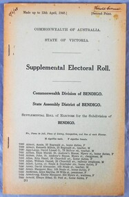 Administrative record - Electoral Roll, 1915