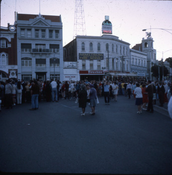Spectators at a procession Charing Cross Bendigo