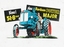 Colour Slide advertising the "New Fordson Power Major" with a man driving and the slogan "Now 51.8 BHP"