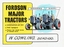 Colour Slide advertising the "Fordson Major Tractors" with two men driving tractors with "Kerosene" and "Diesel " banners and the slogan "W. Cowling, Bendigo"