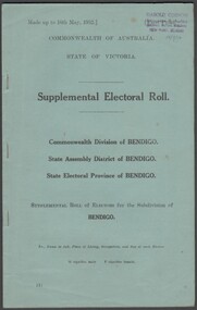 Administrative record - Electoral Roll, 1915