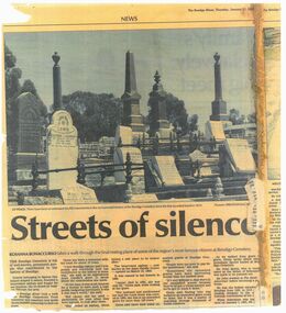 Newspaper - The Bendigo Miner 17 January 2008 - Streets of Silence