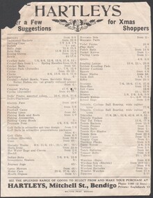 Flyer - Hartley's Christmas flyers and Invoice