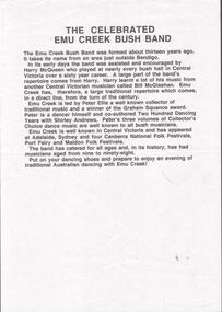 Document - EMU CREEK BUSH BAND COLLECTION: HISTORY, 1990s