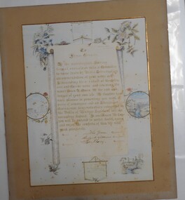 Award - ILLUMINATED ADDRESS: JAMES TONKIN, 1895