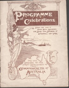 Booklet - JOHN HONES COLLECTION: PROGRAM FOR THE OPENING OF THE FIRST PARLIAMENT OF THE COMMONWEALTH OF AUSTRALIA FROM 6TH TO 16TH MAY 1901