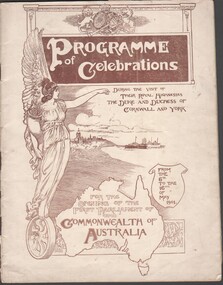 Booklet - JOHN JONES COLLECTION: PROGRAM FOR THE OPENING OF THE FIRST PARLIAMENT OF THE COMMONWEALTH OF AUSTRALIA FROM 6TH TO 16TH MAY 1901