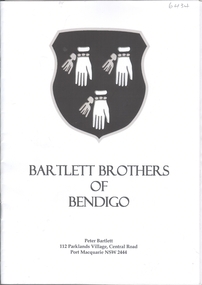 Book - BARTLET BROTHERS OF BENDIGO, 2009