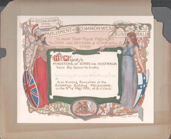 Memorabilia - MOUNTED INVITATION TO ATTEND RECEPTION, 1901