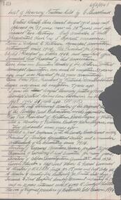 Document - EDWIN BUCKLAND COLLECTION: LIST OF HONOARY POSITIONS, 1949