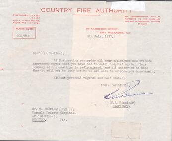 Document - EDWIN BUCKLAND COLLECTION: LETTER, 1957