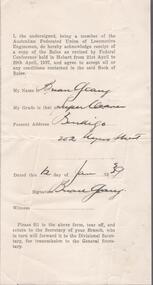 Document - AUSTRALIAN FEDERATED UNION OF LOCOMOTIVE ENGINEMEN RECEIPT