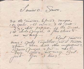 Document - EDWIN BUCKLAND COLLECTION: RECIPE