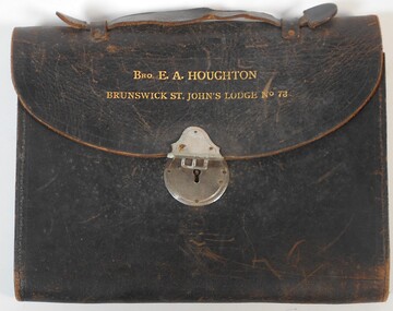 Ephemera - LYDIA CHANCELLOR COLLECTION: LODGE LEATHER CASE OWNED BY BROTHER E.A.HOUGHTON, 19